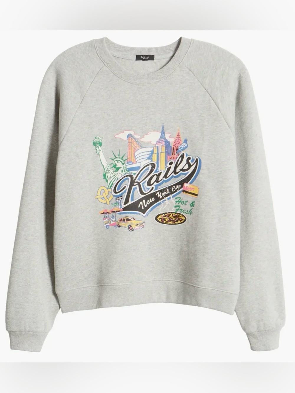 RAILS GRAPHIC NY NEW YORK ANNIVERSARY XL CREW FLEECE SWEATSHIRT